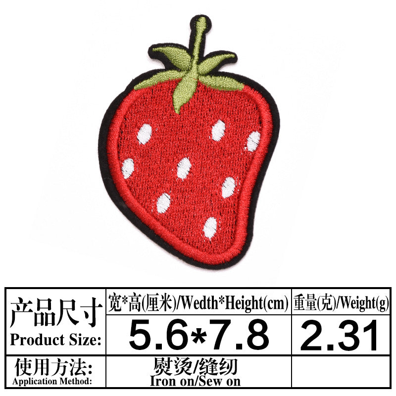 Wholesale Fruit flower  strawberry  pineapple embroidery patch